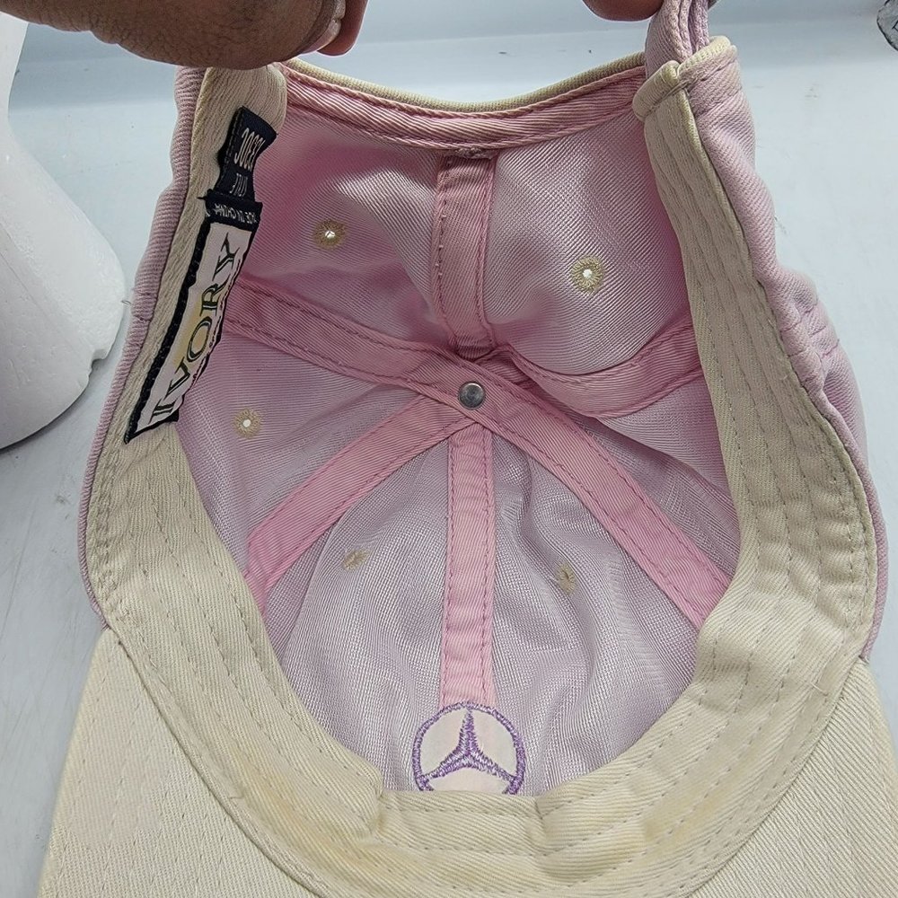 Ivory Mercedes Benz Womens Pink Athletic Hat Casual Adjustable Outdoors Cars - Picture 7 of 9